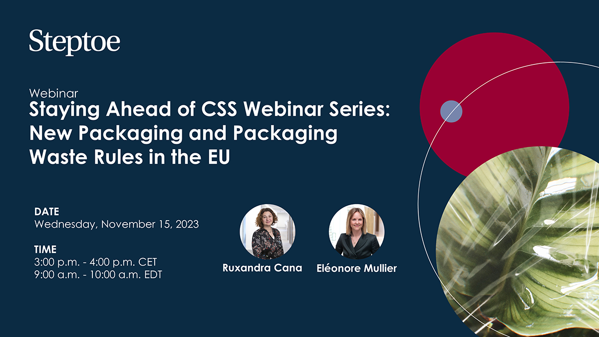Staying Ahead of CSS Webinar Series: New Packaging and Packaging Waste ...