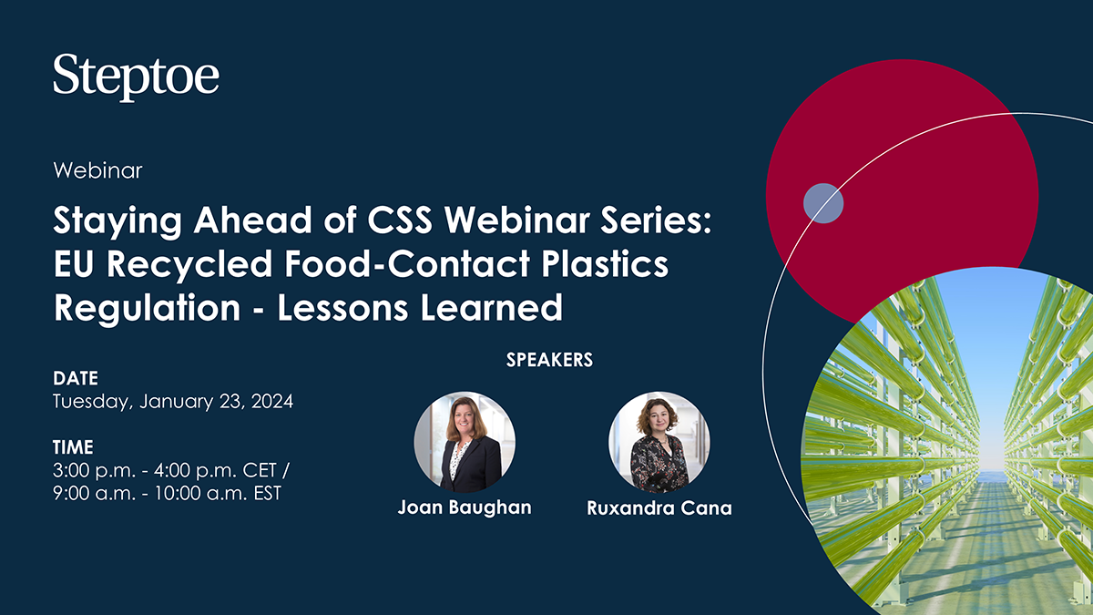 Staying Ahead of CSS Webinar Series: EU Recycled Food-Contact Plastics ...